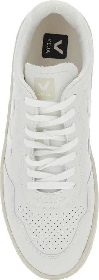'V-90' White Sneakers With Logo Patch On The Tongue And Logo Lettering On The Heel In Leather Unisex - Image 4