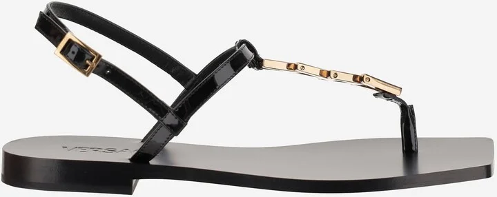 V-chain Leather Sandals