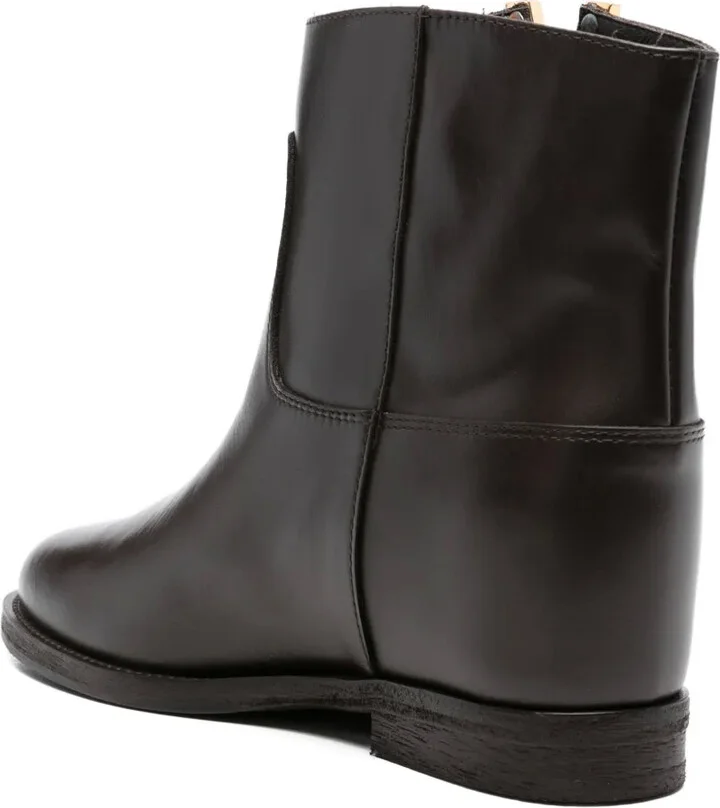 V-Detail Leather Boots - Image 3