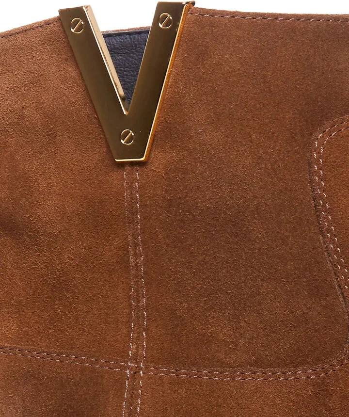V-detail suede boots - Image 3