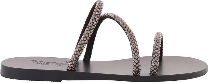 v Ladies Black Polytimi Crystal Sandals