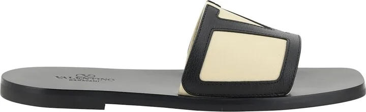 V Logo Sandals