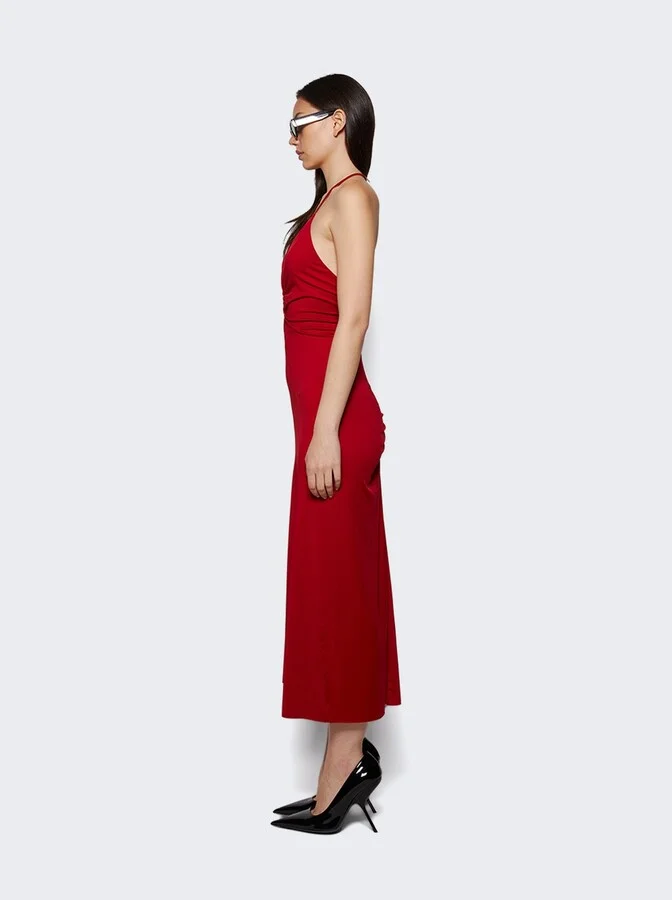 V-neck Ruched Midi Rose