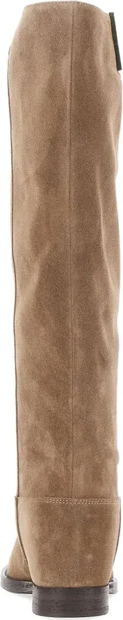 V-plaque suede knee-high boots - Image 2