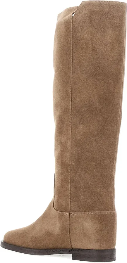 V-plaque suede knee-high boots - Image 3