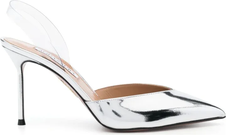 V Plexi 90mm slingback pumps
