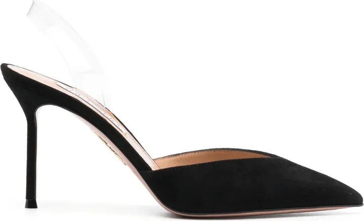 V Plexi 95mm suede pumps