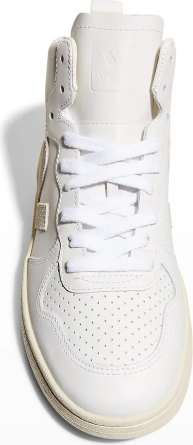 V15 Mixed Leather Mid-Top Sneakers - Image 2