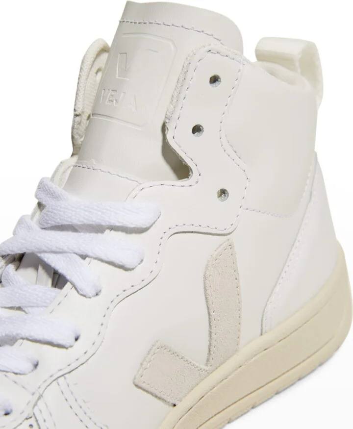 V15 Mixed Leather Mid-Top Sneakers - Image 3