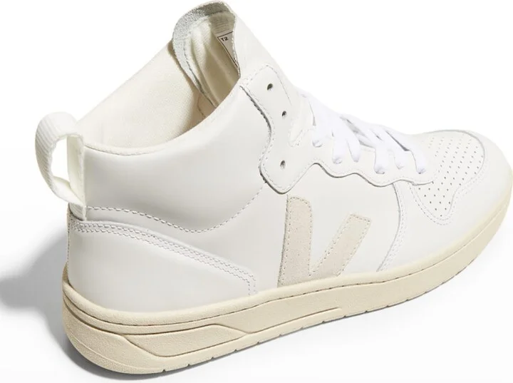 V15 Mixed Leather Mid-Top Sneakers - Image 5