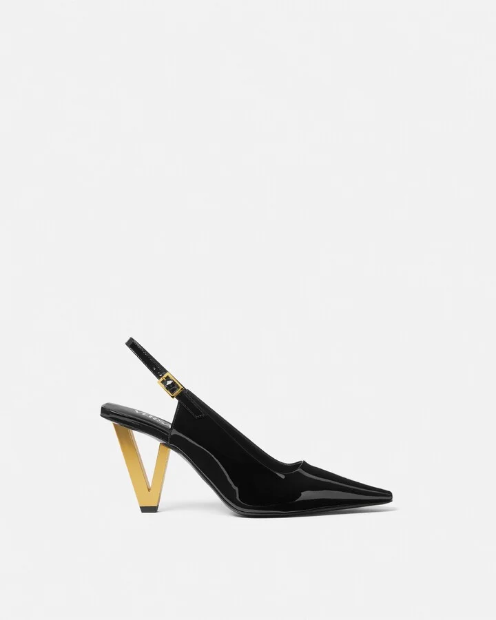 V2025 Patent Slingback Pumps 85 mm