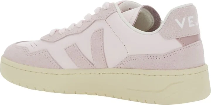 'v90' Pink Sneaker With Side Logo And Perforated Toe In Leather Woman - Image 3