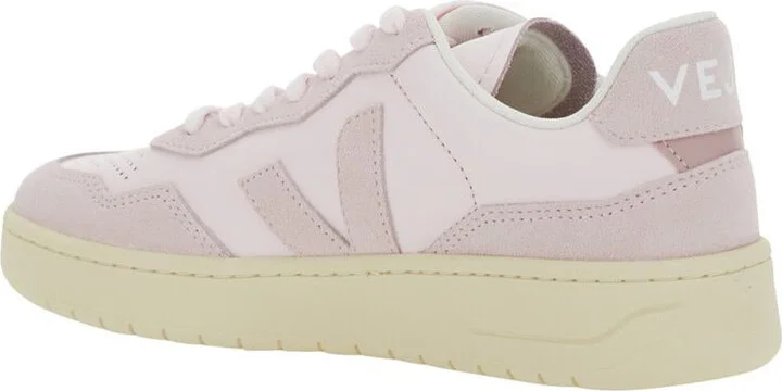 'V90' Pink Sneaker With Side Logo And Perforated Toe In Leather Woman - Image 3