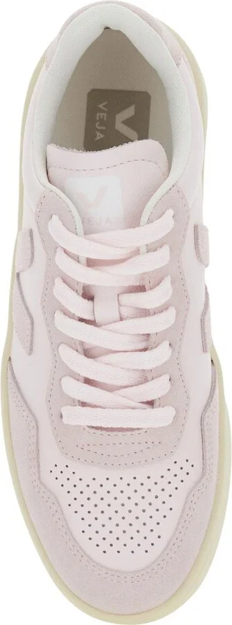 'V90' Pink Sneaker With Side Logo And Perforated Toe In Leather Woman - Image 4