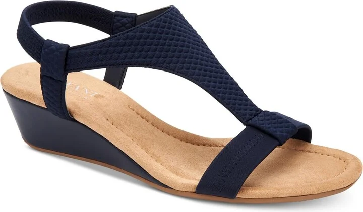 Vacanza Womens Faux Leather Wedge Sandals