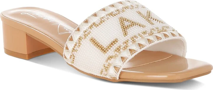 Vacay Babe Lake Como Beaded Slide Sandal
