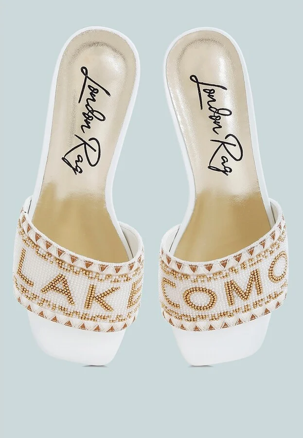 Vacay Babe Lake Como Beaded Slip-On Heels - Image 2