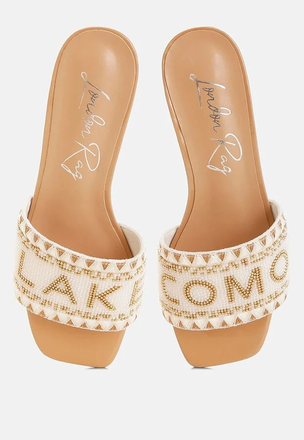 Vacay Babe Lake Como Beaded Slip-On Heels - Image 5
