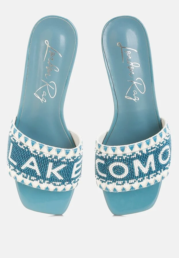 Vacay Babe Lake Como Beaded Slip-On Heels - Image 8
