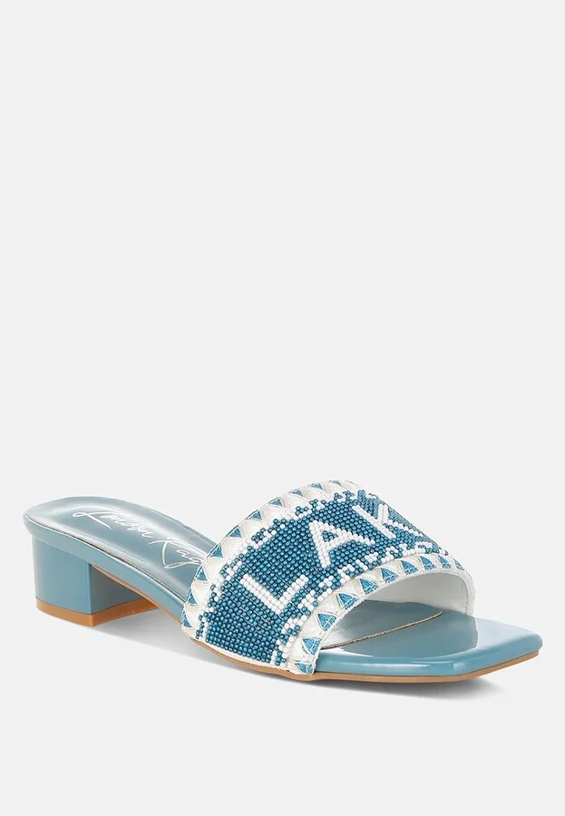 Vacay Babe Lake Como Beaded Slip-On Heels - Image 10