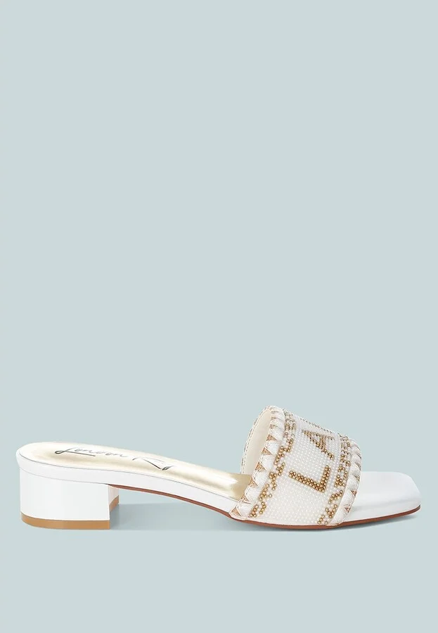 Vacay Babe Lake Como Beaded Slip-On Heels