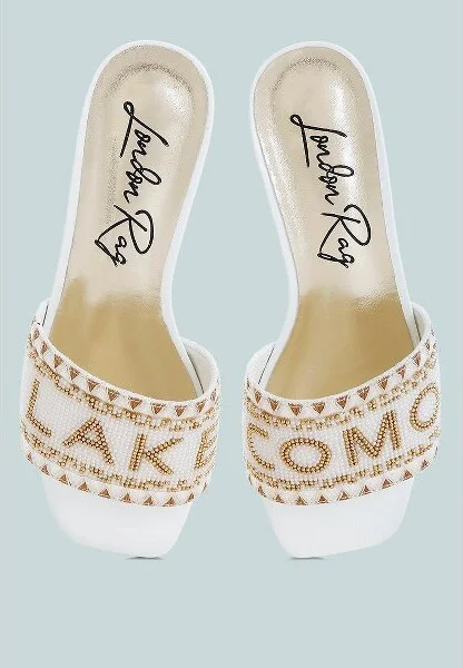 Vacay Babe Lake Como Beaded Slip-On Heels Women - Image 2