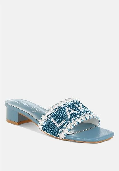 Vacay Babe Lake Como Beaded Slip-On Heels Women - Image 3