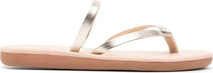Vachetta leather flip flops
