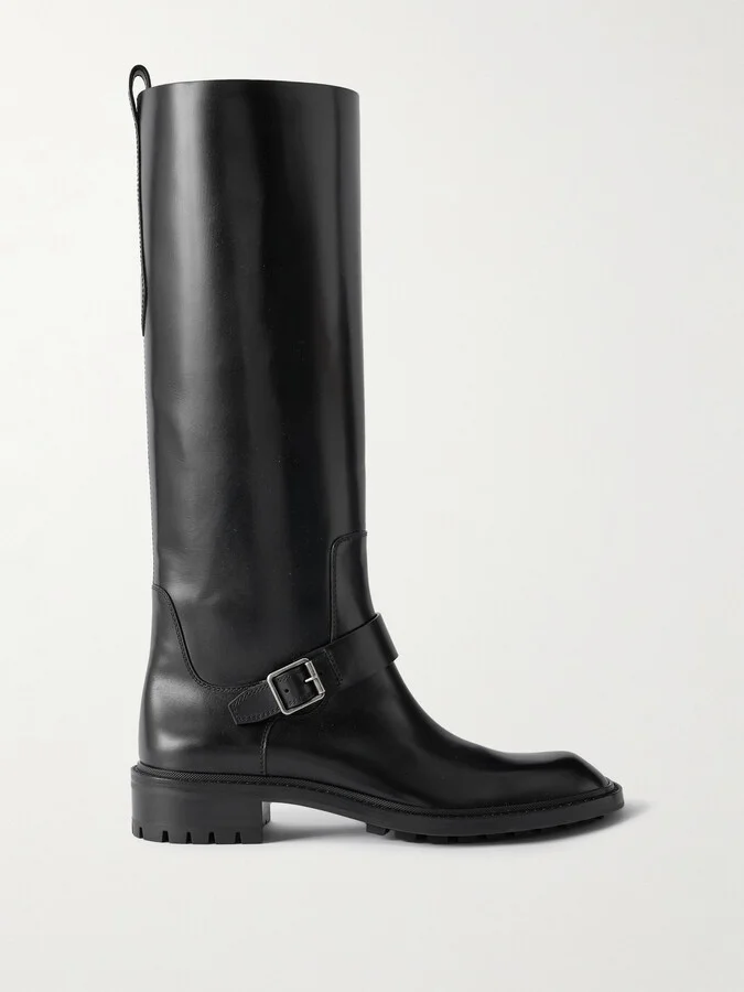 Vadim Buckled Leather Knee Boots