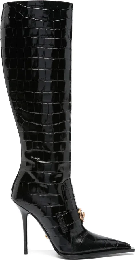 Vagabond croco-embossed leather boots