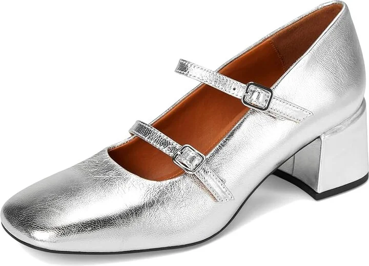 Vagabond Shoemakers Adison Leather Mary Jane Pumps High Heels Silver : EU 39 (US Women's 9) M, Leather/Rubber - Image 5