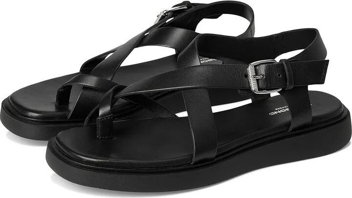Vagabond Shoemakers Connie Leather Toe-Post Sandals Women's Sandals Black : EU 39 (US Women's 9) M, Rubber