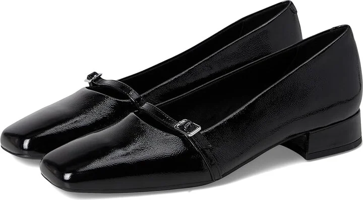 Vagabond Shoemakers Debbi Patent Debbi Ballerina Block-Heel Women's Slippers Black : EU 41 (US Women's 11) M, Leather