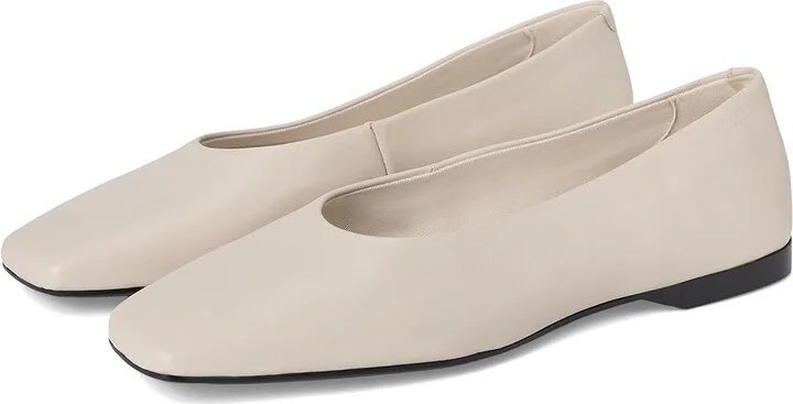 Vagabond Shoemakers Delia Leather Flat Women's Shoes Off-White : EU 38 (US Women's 8) M
