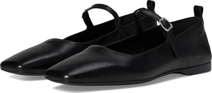 Vagabond Shoemakers Delia Leather Mary Jane Flat Women's Shoes Black : EU 36 (US Women's 6) M