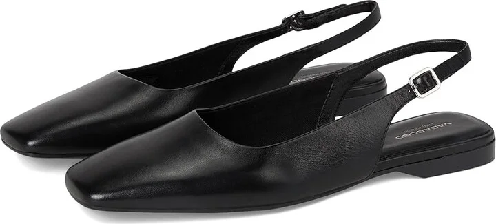 Vagabond Shoemakers Delia Leather Slingback Women's Flat Shoes Black : EU 39 (US Women's 9) M