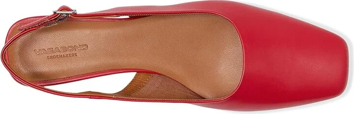 Vagabond Shoemakers Delia Leather Slingback Women's Flat Shoes Bright Red : EU 39 (US Women's 9) M - Image 2