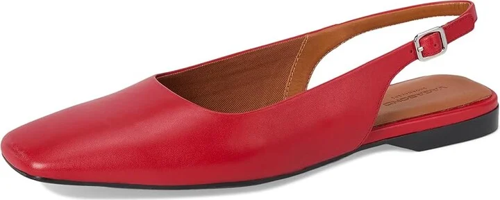 Vagabond Shoemakers Delia Leather Slingback Women's Flat Shoes Bright Red : EU 39 (US Women's 9) M - Image 5