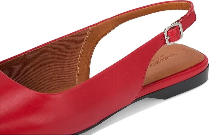 Vagabond Shoemakers Delia Leather Slingback Women's Flat Shoes Bright Red : EU 39 (US Women's 9) M - Image 7