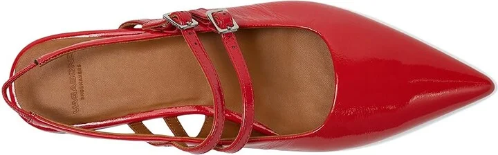 Vagabond Shoemakers Hermine Patent Leather Maryjane Flat Women's Shoes Flame Red : EU 41 (US Women's 11) M - Image 2