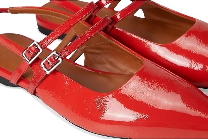 Vagabond Shoemakers Hermine Patent Leather Maryjane Flat Women's Shoes Flame Red : EU 41 (US Women's 11) M - Image 7