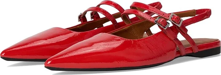 Vagabond Shoemakers Hermine Patent Leather Maryjane Flat Women's Shoes Flame Red : EU 41 (US Women's 11) M
