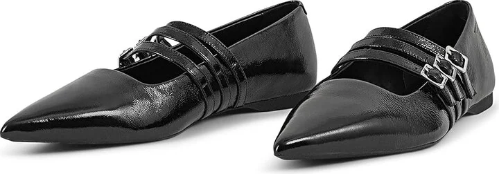 Vagabond Shoemakers Hermine Patent Leather Triple Maryjane Flat Women's Flat Shoes Black : EU 38 (US Women's 8) M, Leather/Rubber