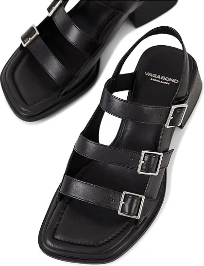 Vagabond Shoemakers Ines Leather Buckled Sandal Women's Sandals Black : EU 38 (US Women's 8) M - Image 2