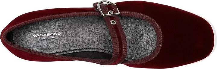 Vagabond Shoemakers Jolin Velvet Maryjane Flat Women's Flat Shoes Dark Red : EU 38 (US Women's 8) M, Leather - Image 2