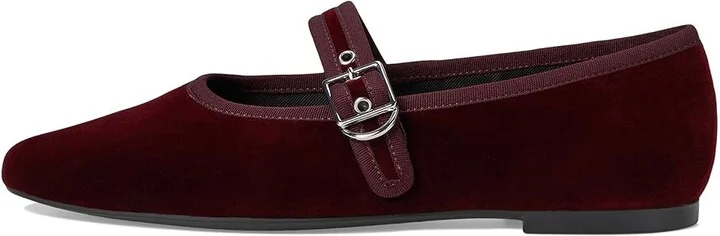 Vagabond Shoemakers Jolin Velvet Maryjane Flat Women's Flat Shoes Dark Red : EU 38 (US Women's 8) M, Leather - Image 6
