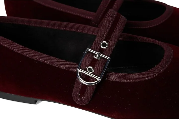 Vagabond Shoemakers Jolin Velvet Maryjane Flat Women's Flat Shoes Dark Red : EU 38 (US Women's 8) M, Leather - Image 7