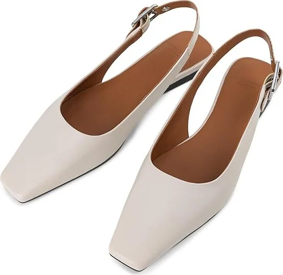 Vagabond Shoemakers Wioletta Leather Slingback Flat Women's Shoes White : EU 37 (US Women's 7) M - Image 2