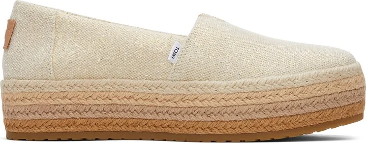 Valencia Metallic Linen Platform Espadrille