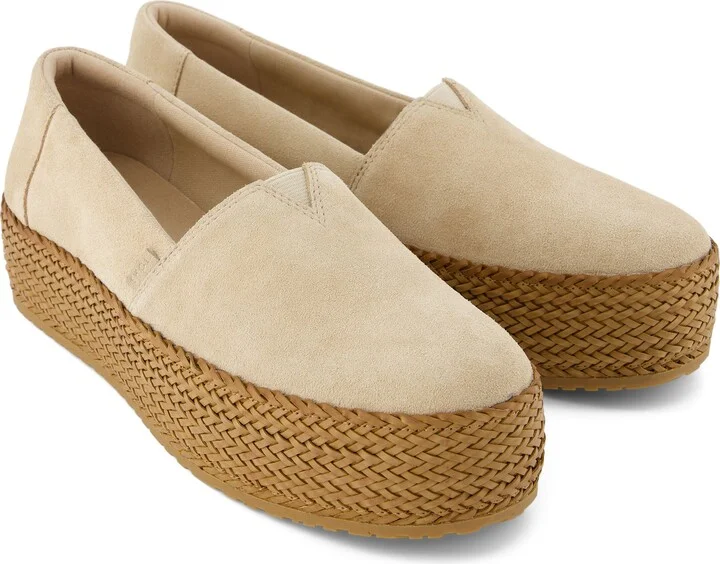 Valencia Natural Suede Espadrille Platform Espadrille Slip On - Image 4
